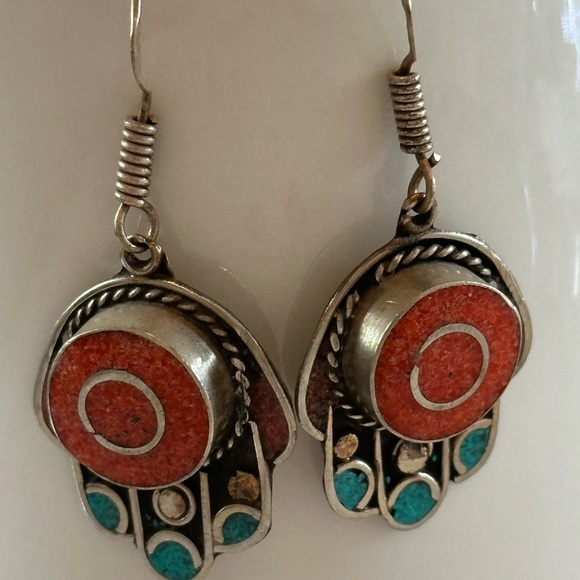 Beautiful Handcrafted “Hamsa” Design Earrings! - Picture 5 of 7
